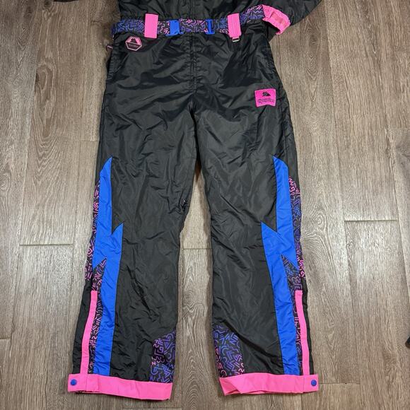 Tipsy Elves Night Run Neon One Piece Snowsuit Men’s Size L Ski Suit Retro 80s - Picture 4 of 15